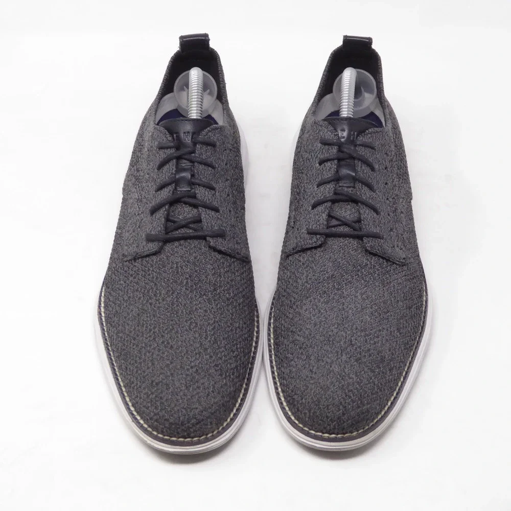 Cole Haan Mens Original Grand Oxfords Dress Shoes Grey Knit Wingtip C29732 9.5
